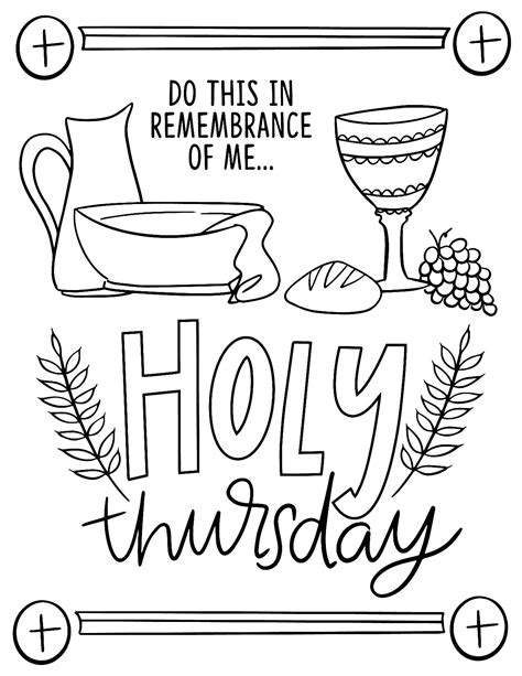 holy thursday coloring pages